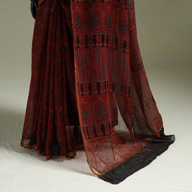 Kutch ajrakh hand block print natural dyed kota doria