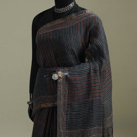 Kutch ajrakh hand block print natural dyed kota doria