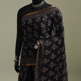 Kutch ajrakh hand block print natural dyed kota doria