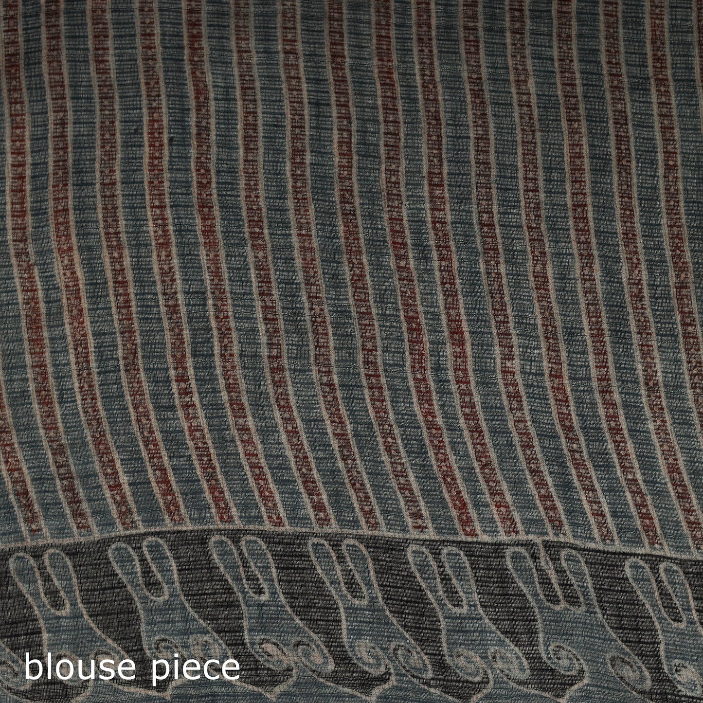 Kutch ajrakh hand block print natural dyed kota doria
