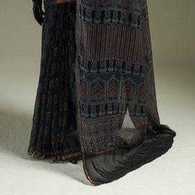 Kutch ajrakh hand block print natural dyed kota doria