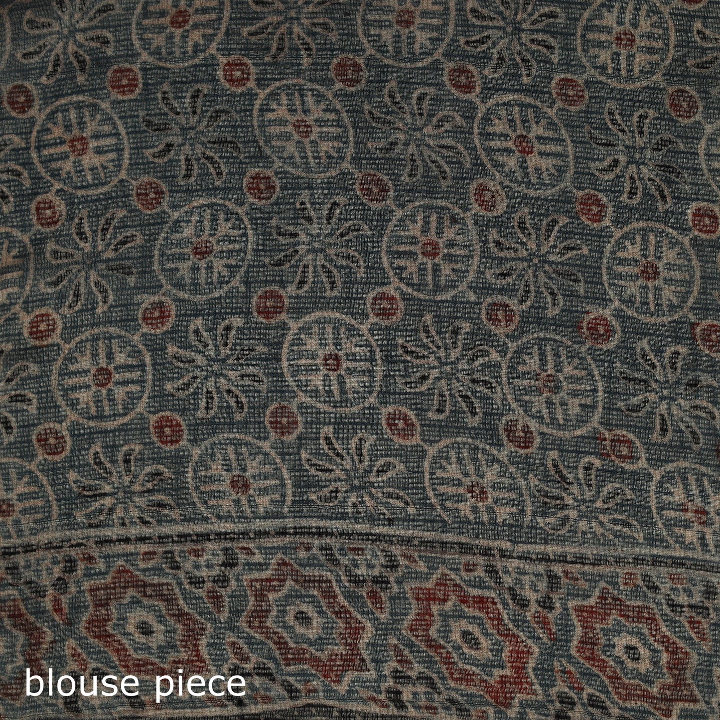 Kutch ajrakh hand block print natural dyed kota doria
