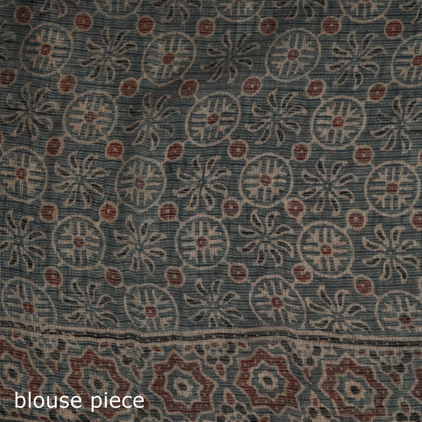 Kutch ajrakh hand block print natural dyed kota doria