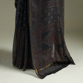Kutch ajrakh hand block print natural dyed kota doria