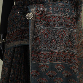 Kutch ajrakh hand block print natural dyed kota doria