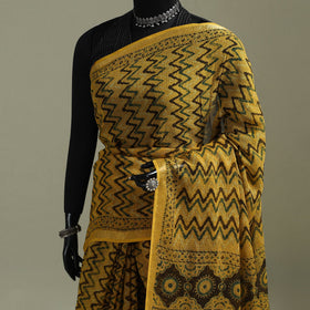 Kutch ajrakh hand block print natural dyed kota doria
