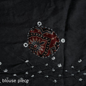 Kutch ajrakh patch tie-dye modal silk bandhani with mirror