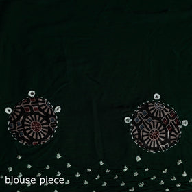 Kutch ajrakh patch tie-dye modal silk bandhani with mirror