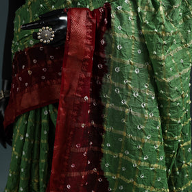 Kutch bandhani tie-dye cotton saree with blouse piece 18