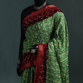 Kutch bandhani tie-dye cotton saree with blouse piece 18