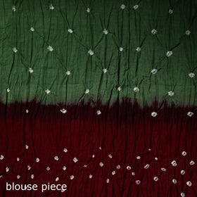 Kutch bandhani tie-dye cotton saree with blouse piece 18