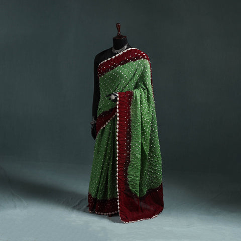 Kutch bandhani tie-dye cotton saree with blouse piece 36