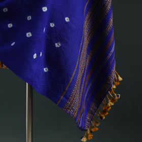 Kutch bandhani tie-dye handwoven merino wool shawl 06