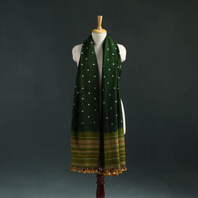 Kutch bandhani tie-dye handwoven merino wool shawl 07