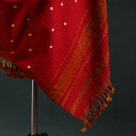 Kutch bandhani tie-dye handwoven merino wool shawl 13