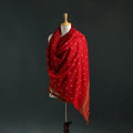 Kutch bandhani tie-dye handwoven merino wool shawl 14