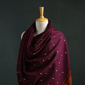 Kutch bandhani tie-dye handwoven merino wool shawl 15