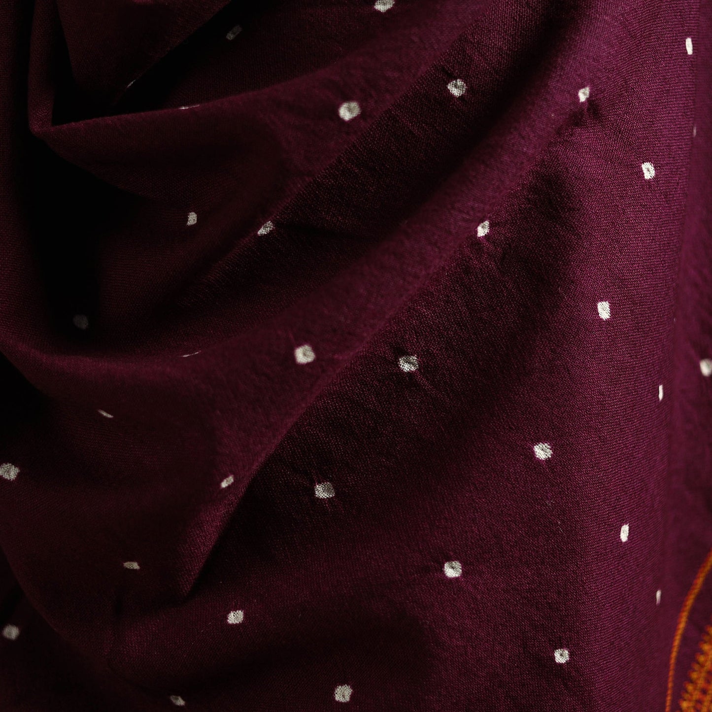 Kutch bandhani tie-dye handwoven merino wool shawl 15