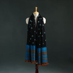 Kutch bandhani tie-dye handwoven merino wool shawl 17