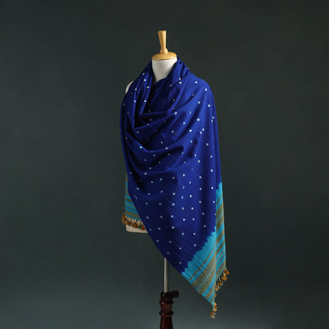 Kutch bandhani tie-dye handwoven merino wool shawl 18