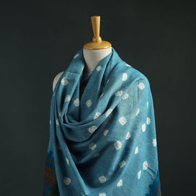 Kutch bandhani tie-dye handwoven merino wool shawl 19