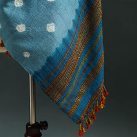 Kutch bandhani tie-dye handwoven merino wool shawl 19