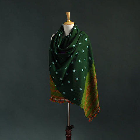 Kutch bandhani tie-dye handwoven merino wool shawl 20