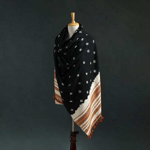 Kutch bandhani tie-dye handwoven merino wool shawl 22