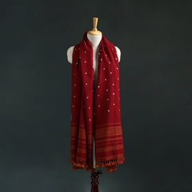 Kutch bandhani tie-dye handwoven merino wool shawl 24