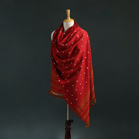 Kutch bandhani tie-dye handwoven merino wool shawl 25