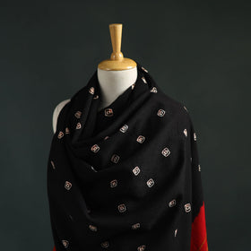 Kutch bandhani tie-dye handwoven merino wool shawl 26