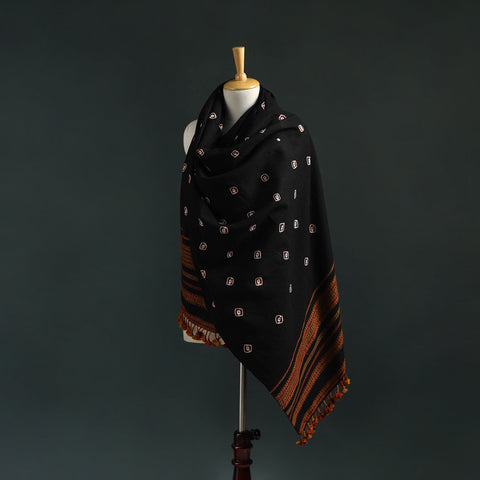 Kutch bandhani tie-dye handwoven merino wool shawl 28