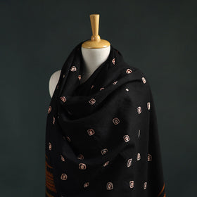 Kutch bandhani tie-dye handwoven merino wool shawl 28