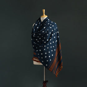 Kutch bandhani tie-dye handwoven merino wool shawl 29