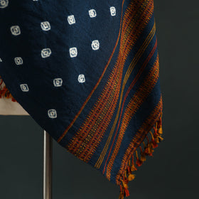 Kutch bandhani tie-dye handwoven merino wool shawl 29