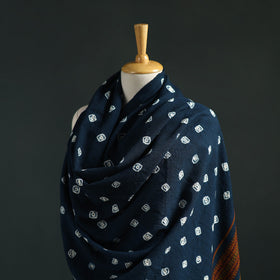 Kutch bandhani tie-dye handwoven merino wool shawl 29