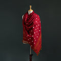 Kutch bandhani tie-dye handwoven merino wool shawl 30