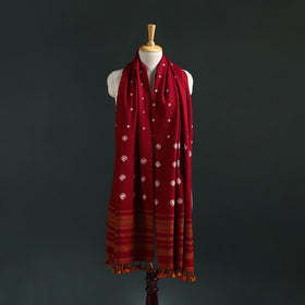 Kutch bandhani tie-dye handwoven merino wool shawl 30