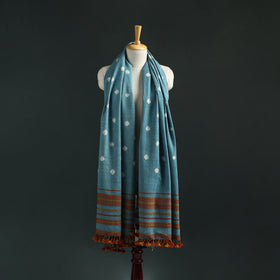 Kutch bandhani tie-dye handwoven merino wool shawl 31