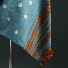 Kutch bandhani tie-dye handwoven merino wool shawl 31