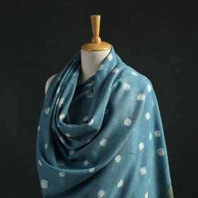 Kutch bandhani tie-dye handwoven merino wool shawl 32