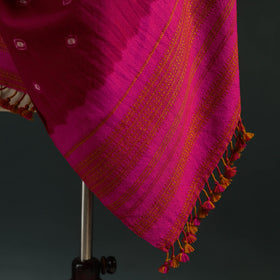 Kutch bandhani tie-dye handwoven merino wool shawl 33