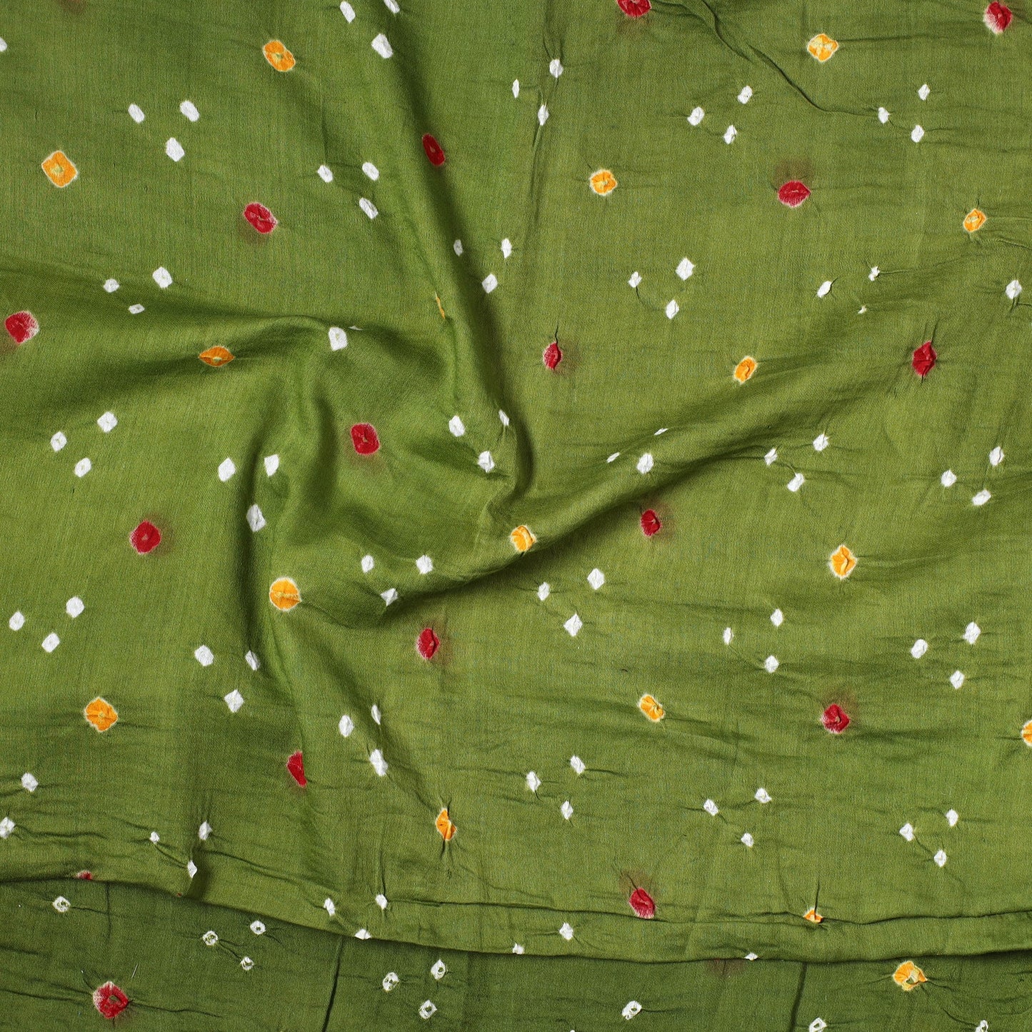  Kutch Bandhani Tie-Dye Satin Cotton Precut Fabric 01 