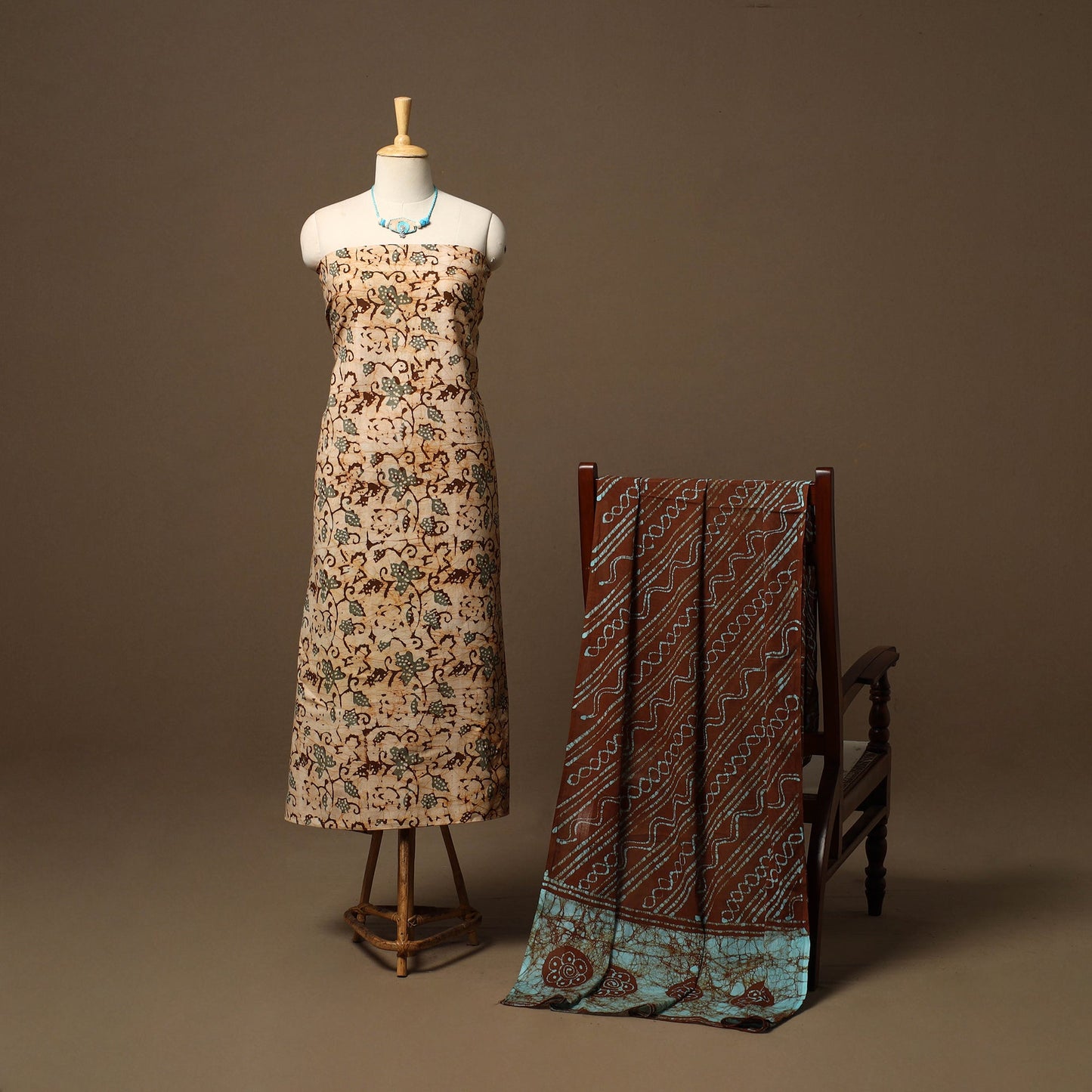 Kutch batik cotton 2pc unstitched dress material