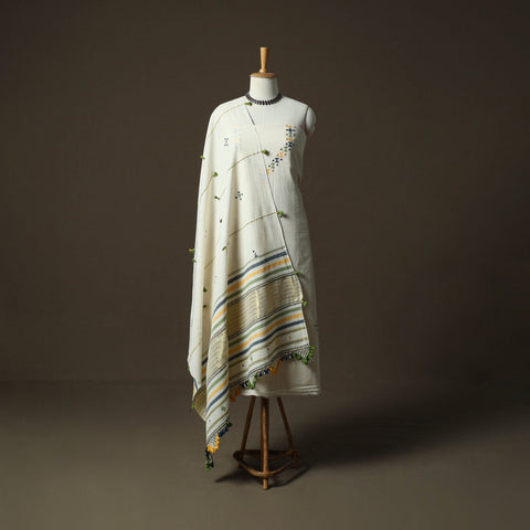 Kutch bhujodi handloom kala cotton 3pc unstitched dress