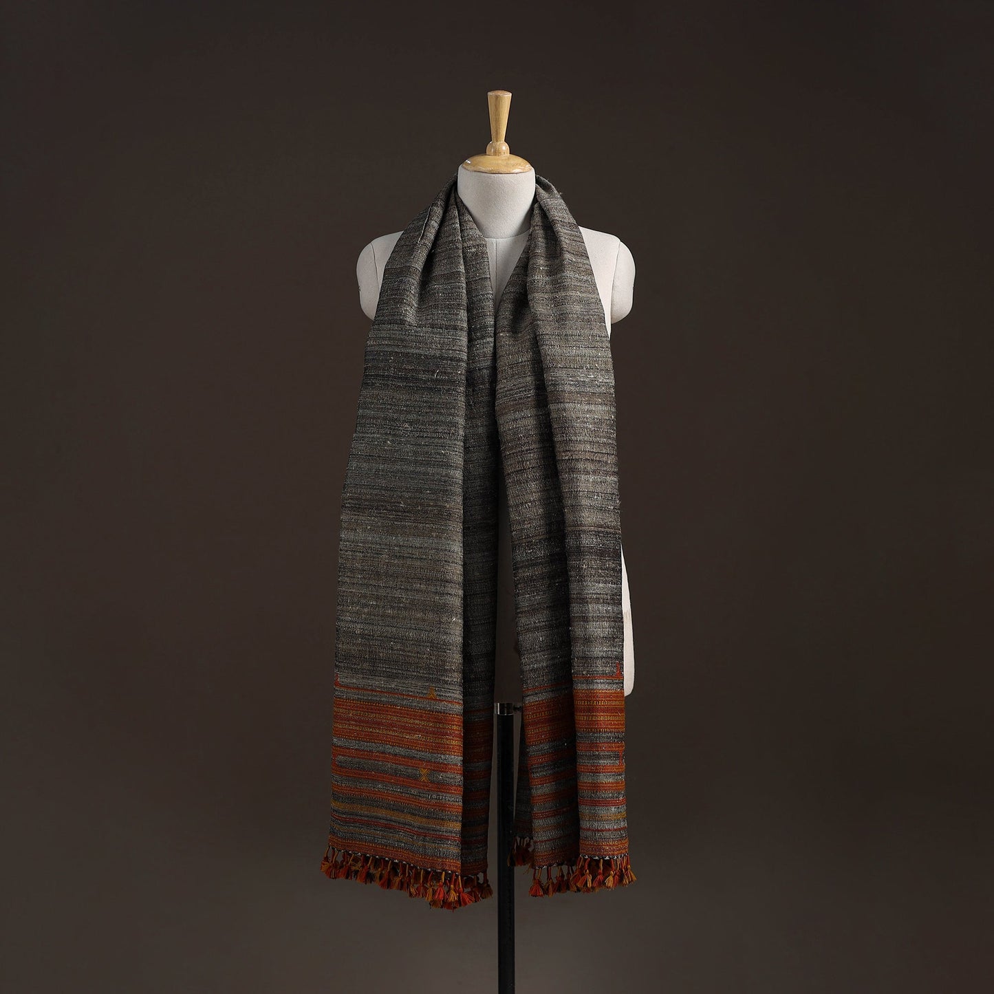 Kutch bhujodi handwoven handspun merino wool x tussar silk