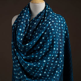 Kutch bhujodi handwoven merino wool bandhani tie-dye shawl