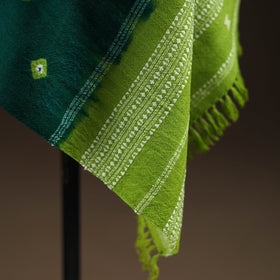 Kutch bhujodi handwoven merino wool bandhani tie-dye shawl