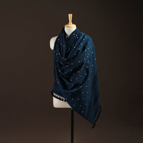 Kutch bhujodi handwoven merino wool bandhani tie-dye shawl