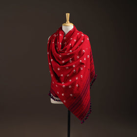 Kutch bhujodi handwoven merino wool bandhani tie-dye shawl